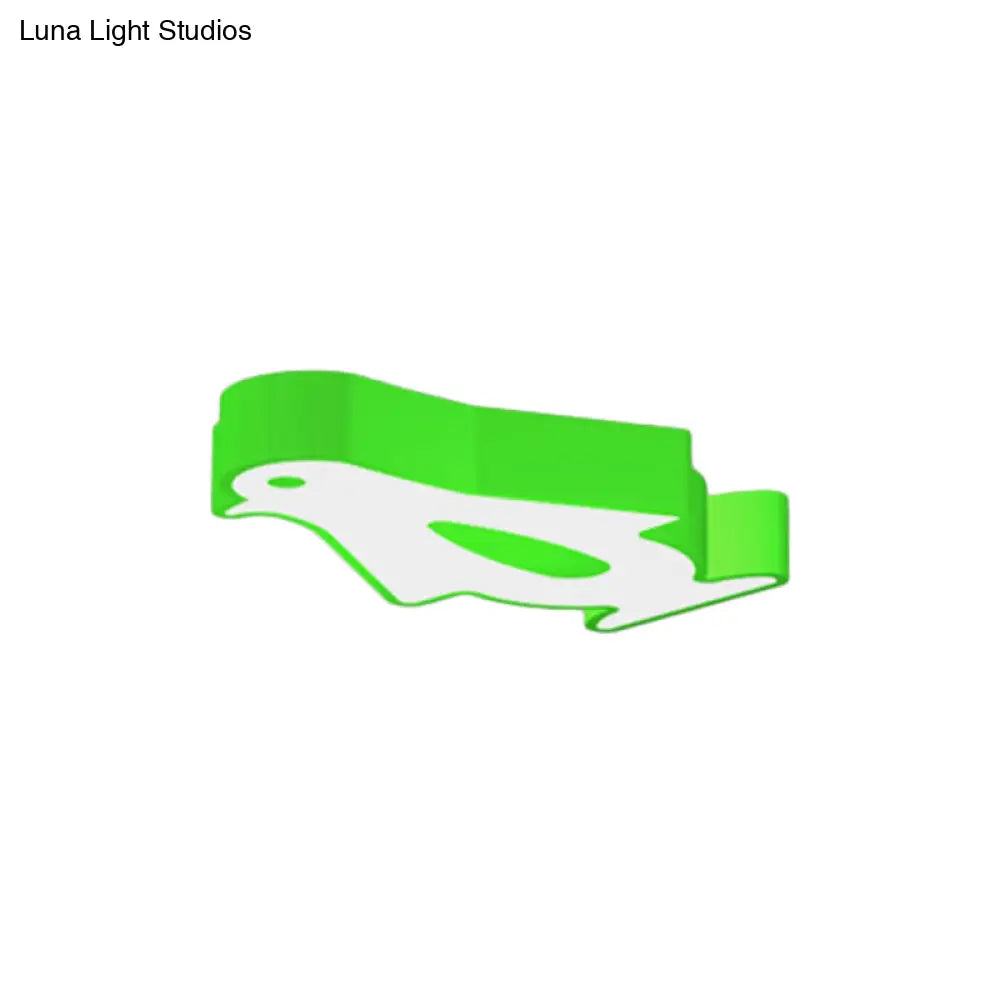 DecorBites™ DecorBites™ Penguin LED Flush Mount Lighting for Kids' Metal Kindergarten Ceiling Lamp - Red/Pink/Yellow