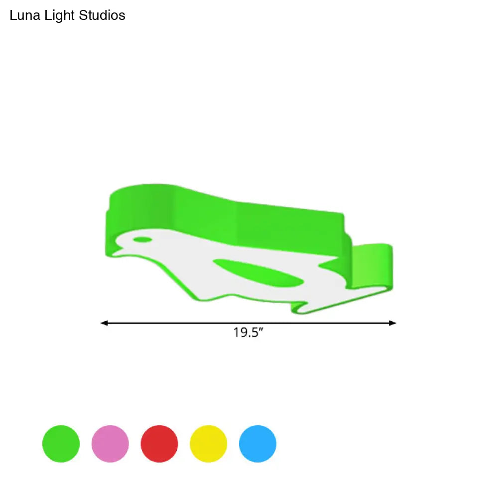 DecorBites™ DecorBites™ Penguin LED Flush Mount Lighting for Kids' Metal Kindergarten Ceiling Lamp - Red/Pink/Yellow