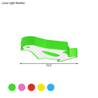 DecorBites™ DecorBites™ Penguin LED Flush Mount Lighting for Kids' Metal Kindergarten Ceiling Lamp - Red/Pink/Yellow