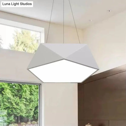 Pentagon Pendant Lighting Metal Ceiling Lamp Fixture with LED and Acrylic Diffuser