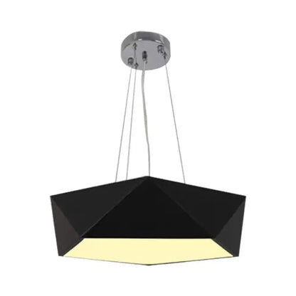 Pentagon Pendant Lighting Metal Ceiling Lamp Fixture with LED and Acrylic Diffuser