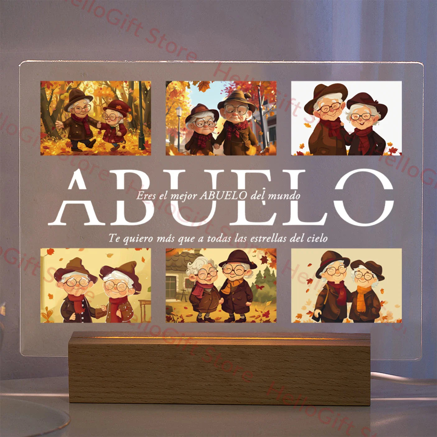 Personalized Custom Photo Text 3D Acrylic Lamp Customized Bedroom NightLight for MOM DAD LOVE Family Birthday Christmas