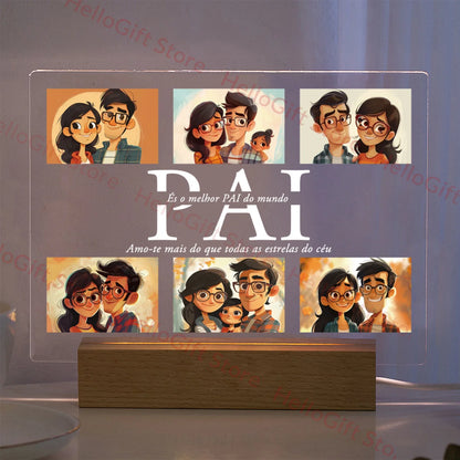 Personalized Custom Photo Text 3D Acrylic Lamp Customized Bedroom NightLight for MOM DAD LOVE Family Birthday Christmas