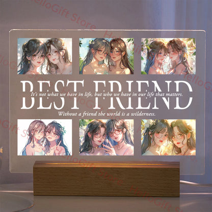 Personalized Custom Photo Text 3D Acrylic Lamp Customized Bedroom NightLight for MOM DAD LOVE Family Birthday Christmas