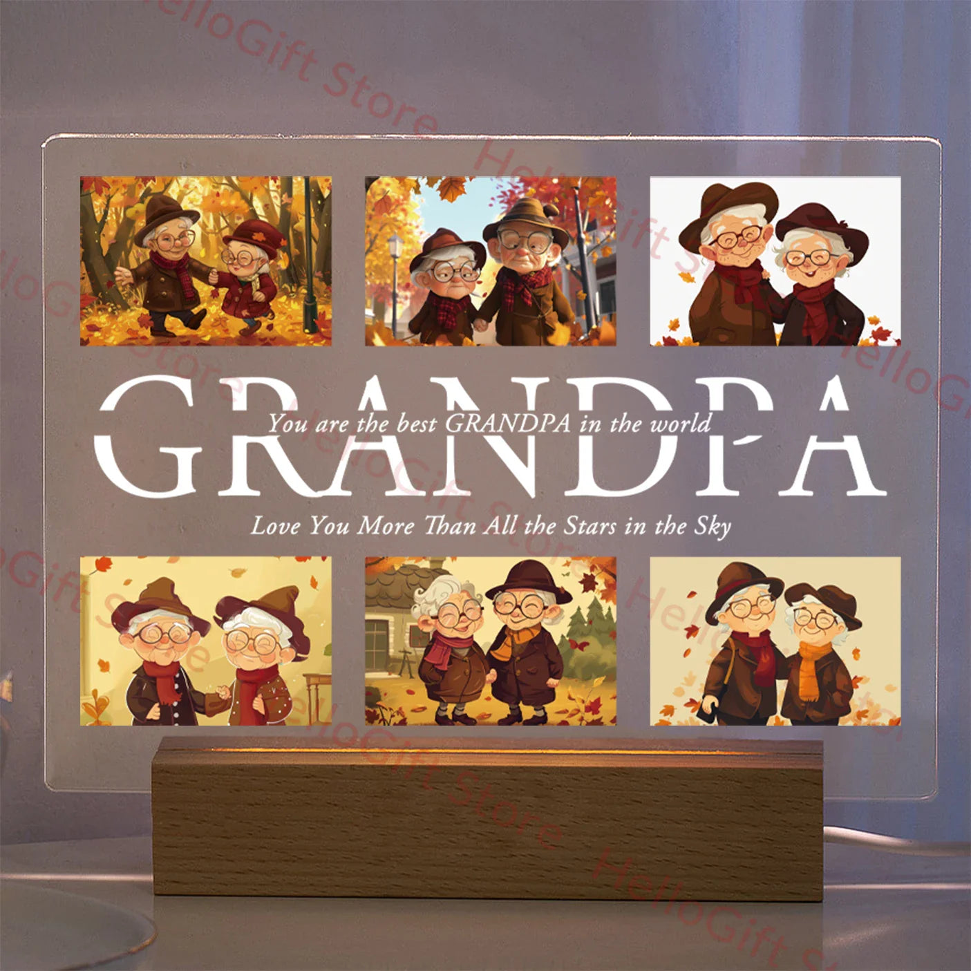 Personalized Custom Photo Text 3D Acrylic Lamp Customized Bedroom NightLight for MOM DAD LOVE Family Birthday Christmas