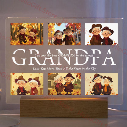 Personalized Custom Photo Text 3D Acrylic Lamp Customized Bedroom NightLight for MOM DAD LOVE Family Birthday Christmas