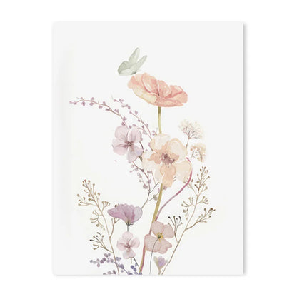 Personalized Pink Floral Nursery Wall Art - 01 / 50x70cm No Frame - Posters