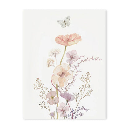 Personalized Pink Floral Nursery Wall Art - 03 / 50x70cm No Frame - Posters