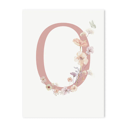 Personalized Pink Floral Nursery Wall Art - O / 50x70cm No Frame - Posters