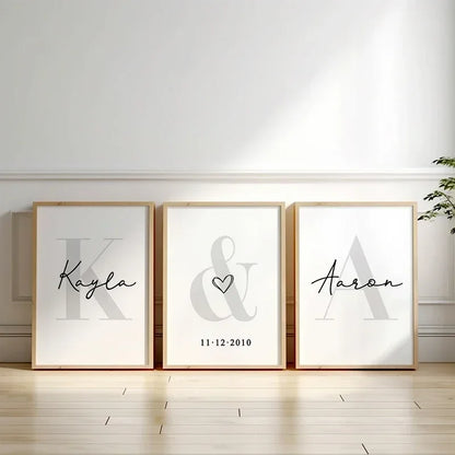 Personalized Set of 3 Custom Name Wall Art - Posters