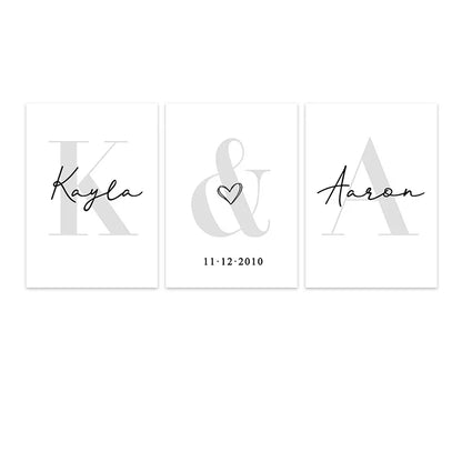 Personalized Set of 3 Custom Name Wall Art - 21x30cm (unframed) / Pattern02 - Posters