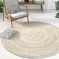 Pet-Friendly Beige Jute Rural Rug - Plain, Washable, and Anti-Slip Area Rug for Living Room Decor