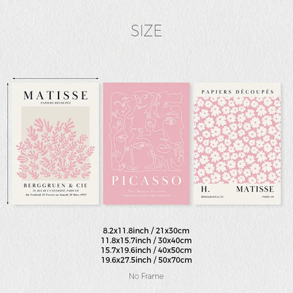 Pink Abstract Sage Wall Art Set - Pink / 21x30cm No Frame - Posters