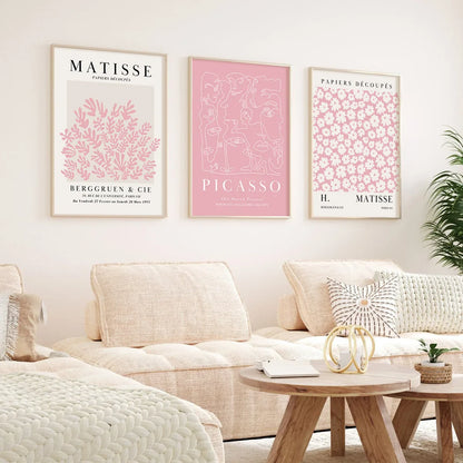Pink Abstract Sage Wall Art Set - Posters