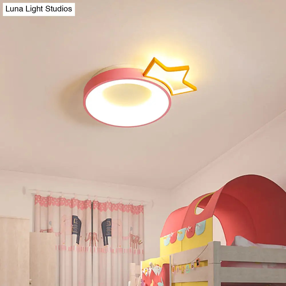 DecorBites™ DecorBites™ Pink Acrylic LED Cartoon Ceiling Light for Girls Bedroom