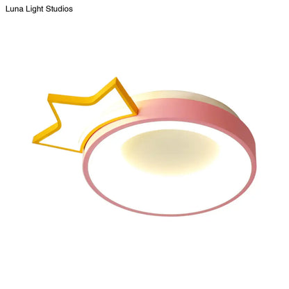 DecorBites™ DecorBites™ Pink Acrylic LED Cartoon Ceiling Light for Girls Bedroom