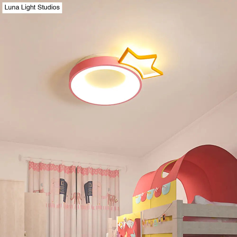 DecorBites™ DecorBites™ Pink Acrylic LED Cartoon Ceiling Light for Girls Bedroom