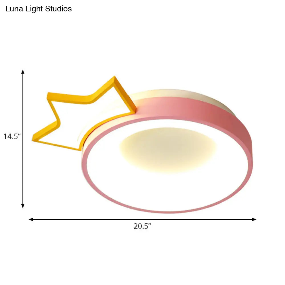 DecorBites™ DecorBites™ Pink Acrylic LED Cartoon Ceiling Light for Girls Bedroom