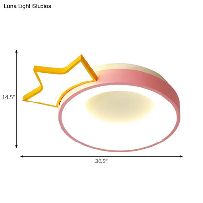 DecorBites™ DecorBites™ Pink Acrylic LED Cartoon Ceiling Light for Girls Bedroom