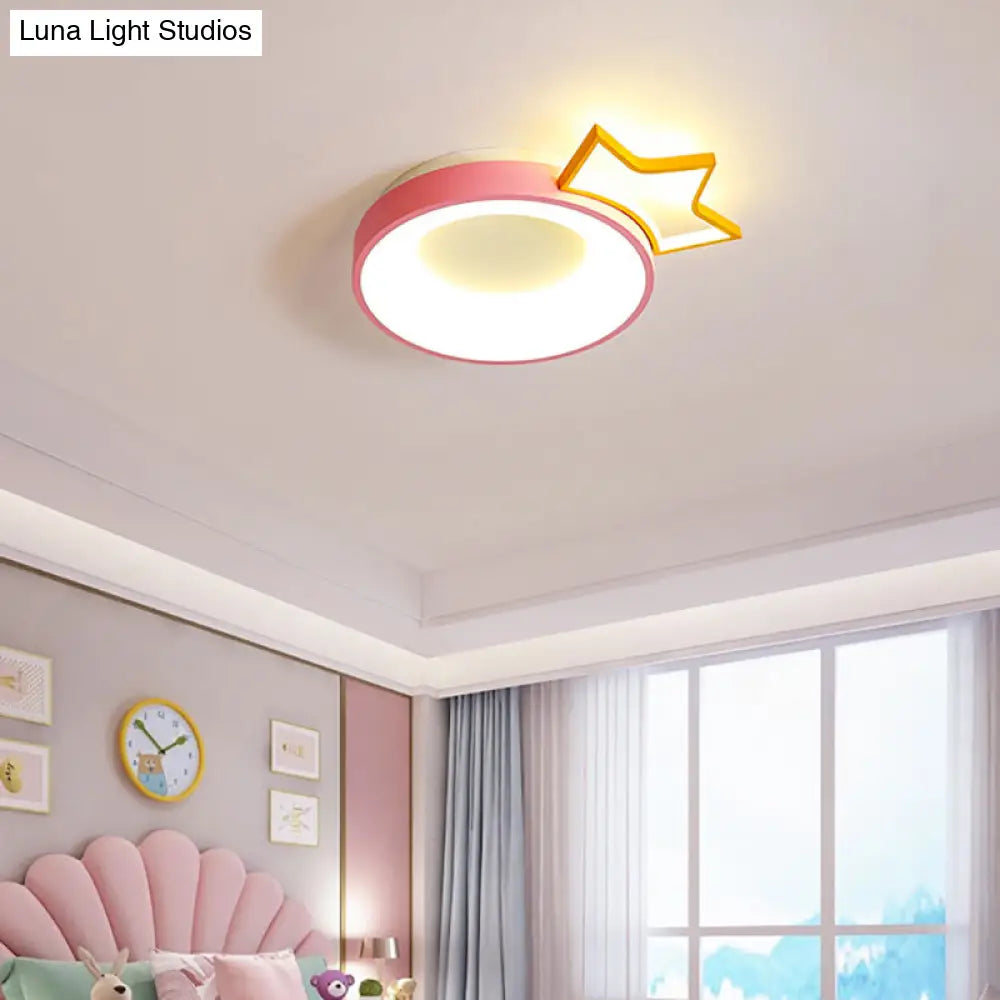 DecorBites™ DecorBites™ Pink Acrylic LED Cartoon Ceiling Light for Girls Bedroom