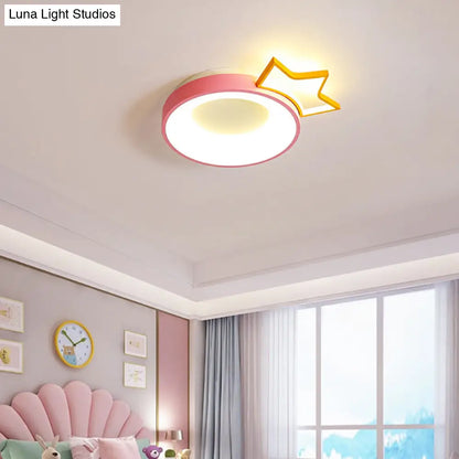 DecorBites™ DecorBites™ Pink Acrylic LED Cartoon Ceiling Light for Girls Bedroom