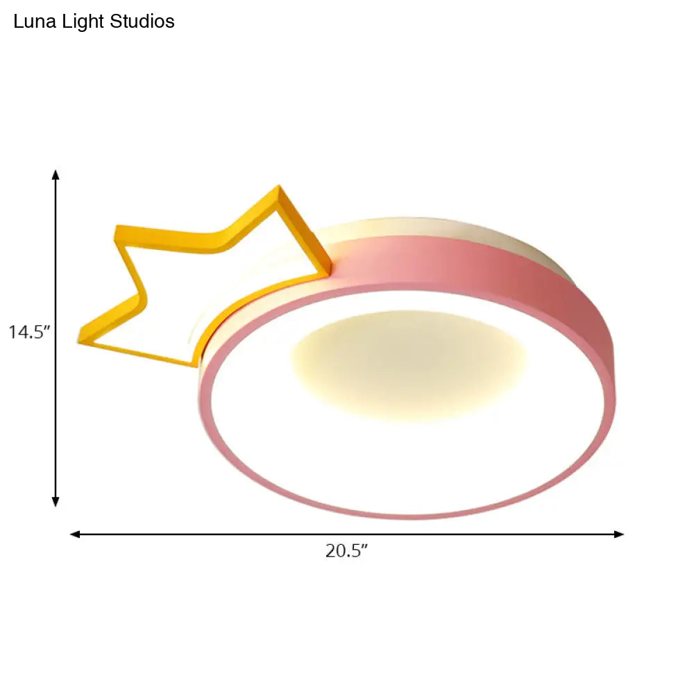 DecorBites™ DecorBites™ Pink Acrylic LED Cartoon Ceiling Light for Girls Bedroom