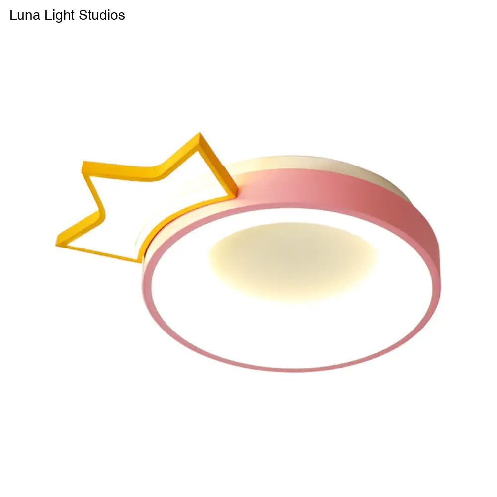 DecorBites™ DecorBites™ Pink Acrylic LED Cartoon Ceiling Light for Girls Bedroom