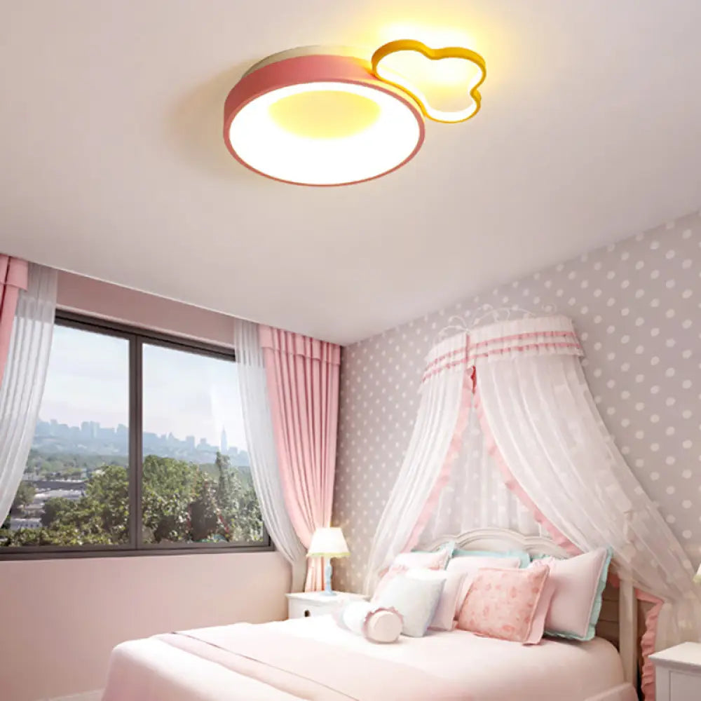 DecorBites™ DecorBites™ Pink Acrylic LED Cartoon Ceiling Light for Girls Bedroom
