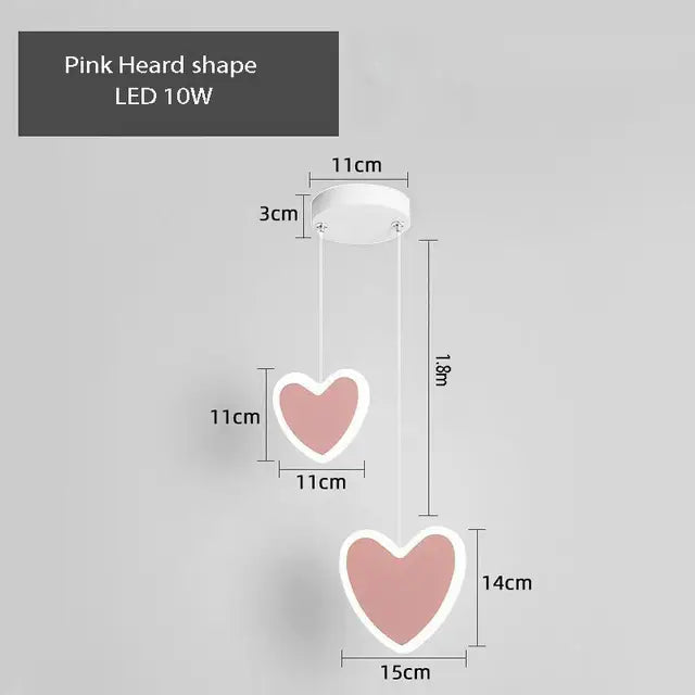 Pink and gray heart blossom butterfly led chandelier with pink heart pendant light and white frame for bedroom use