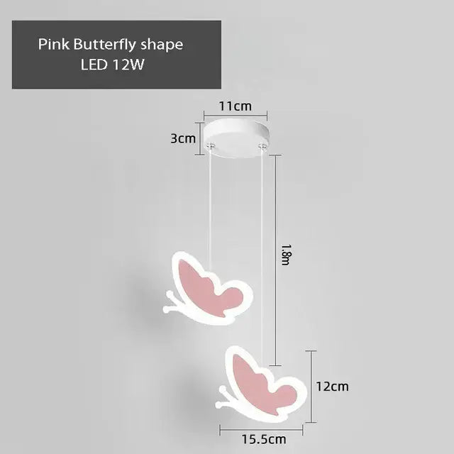 Pink and gray heart blossom butterfly led chandelier with pink butterfly led pendant lights and white ceiling mount