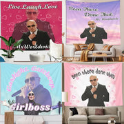 Pink and purple bulldog fun tapestry by decorbites featuring mr design for bedroom wall hanging decorbites bulldog fun