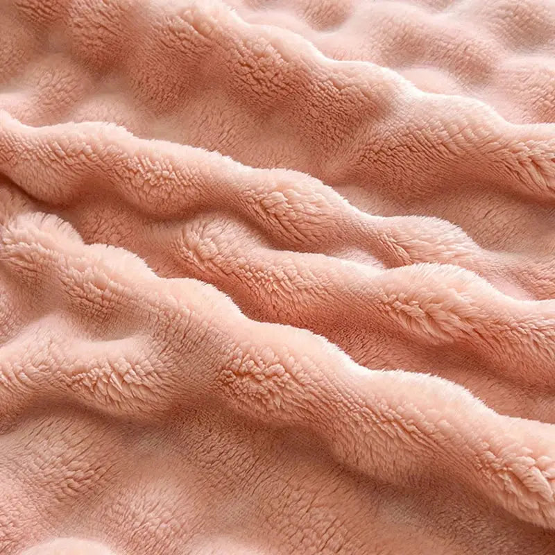 Soft blush pink and white textured cozy faux rabbit fur throw blanket for bedroom decorbites cozy faux warmth and style