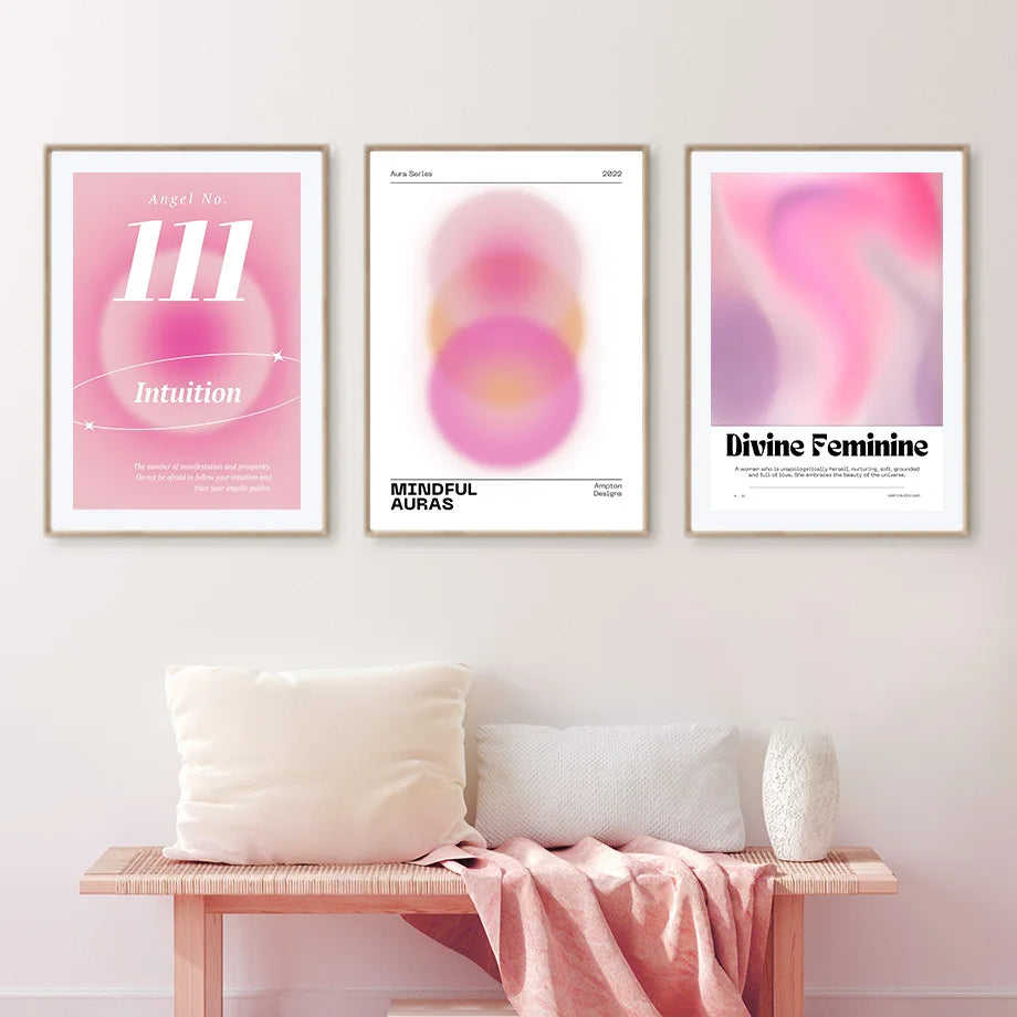 Pink Angel Number Poster - Gallery Wall Art