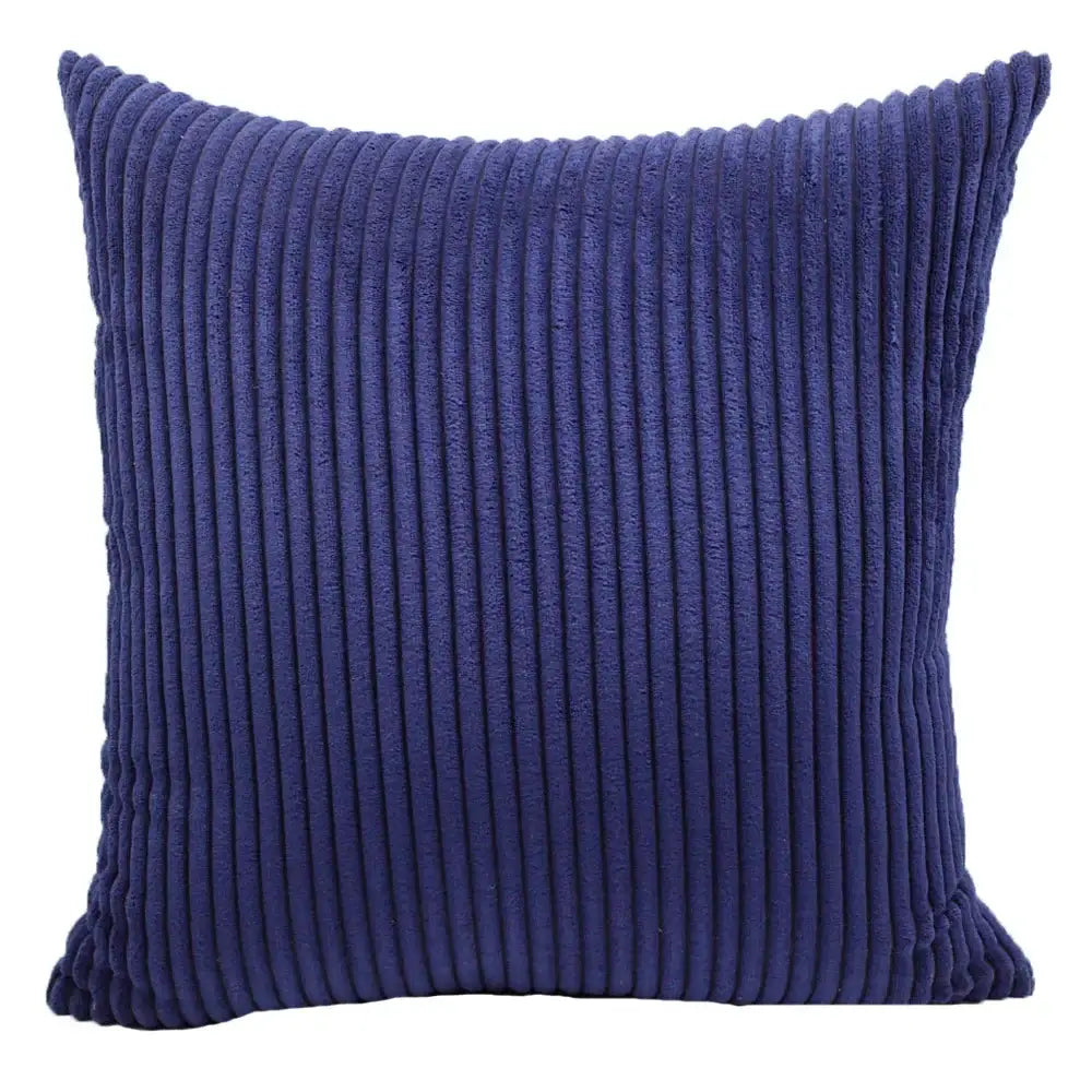 Deep blue corduroy pillow with prominent vertical ribs for decorbites corduroy pillow cover living room decor