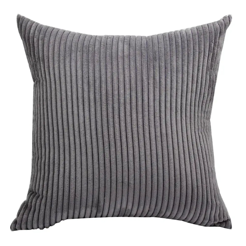 Gray corduroy throw pillow with vertical ribbed texture as part of decorbites corduroy pillow cover living room decor