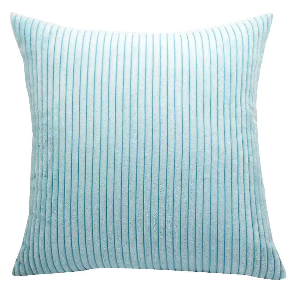 Light blue corduroy pillow with vertical ribbed texture for living room decorbites corduroy pillow cover