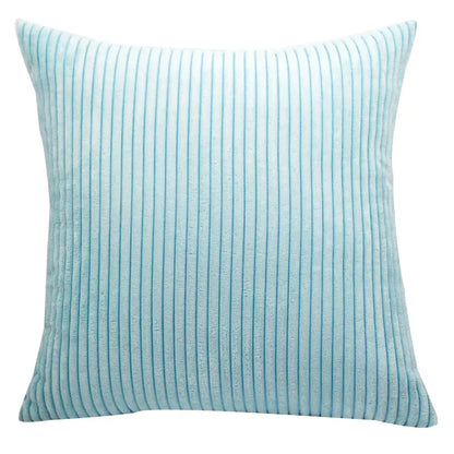 Light blue corduroy pillow with vertical ribbed texture for living room decorbites corduroy pillow cover