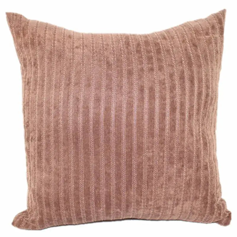 A dusty rose decorbites corduroy pillow cover with textured vertical ridges for stylish living room decor