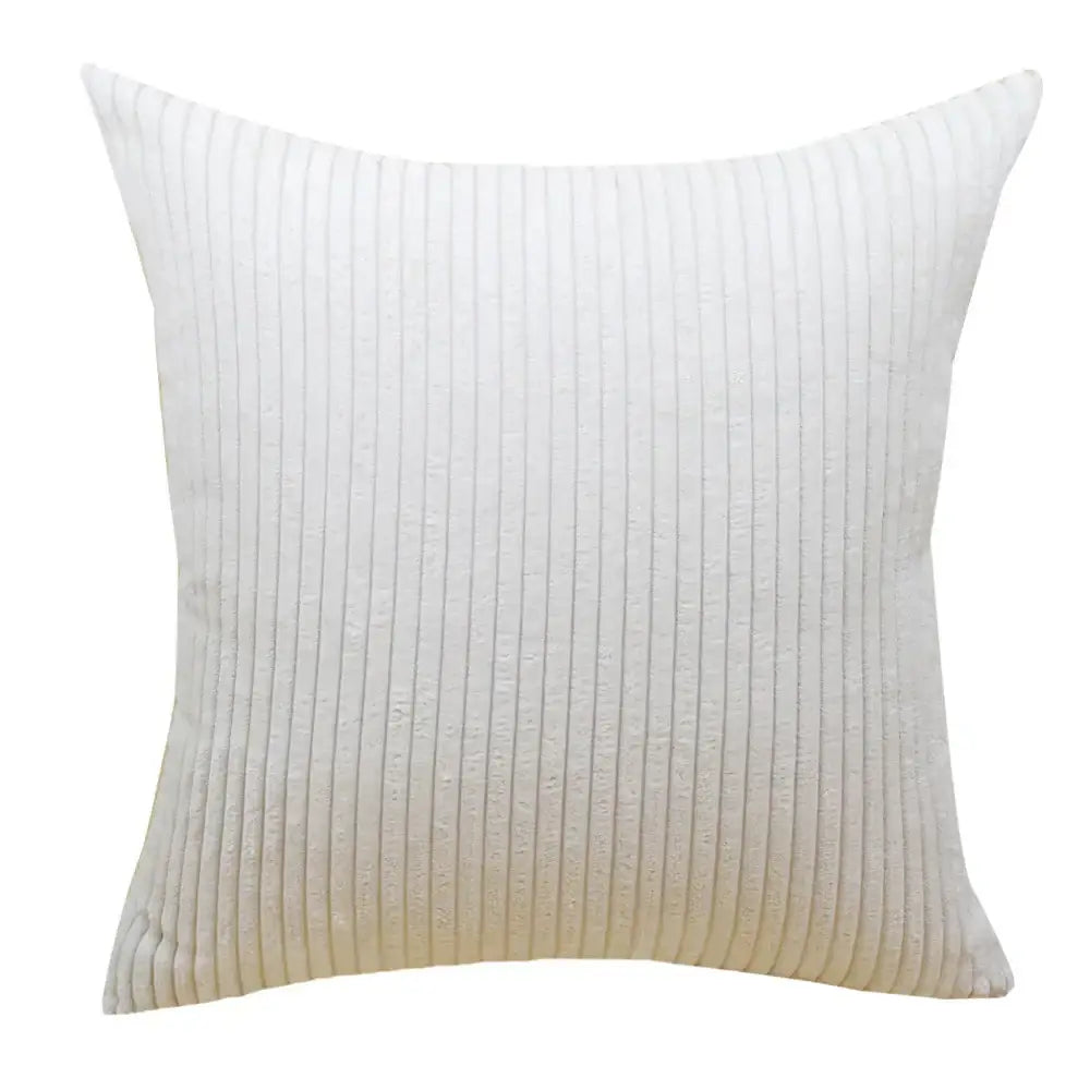 White corduroy throw pillow with vertical ribbed texture for living room decorbites corduroy pillow cover