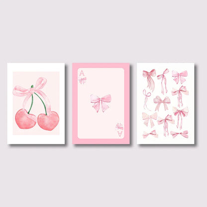 Pink Bows Wall Art Set - 3 Pieces - CJ50170-3PCS / 50x70cm no frame