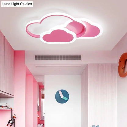 DecorBites™ DecorBites™ Pink Cloud LED Flush Light for Girls' Bedroom Ceiling - Cute Acrylic Cartoon Design
