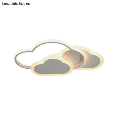 DecorBites™ DecorBites™ Pink Cloud LED Flush Light for Girls' Bedroom Ceiling - Cute Acrylic Cartoon Design