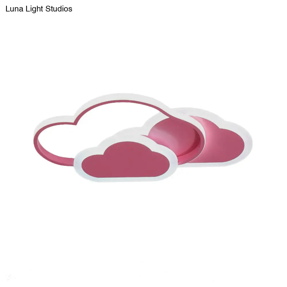 DecorBites™ DecorBites™ Pink Cloud LED Flush Light for Girls' Bedroom Ceiling - Cute Acrylic Cartoon Design