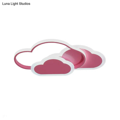 DecorBites™ DecorBites™ Pink Cloud LED Flush Light for Girls' Bedroom Ceiling - Cute Acrylic Cartoon Design