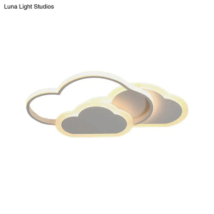 DecorBites™ DecorBites™ Pink Cloud LED Flush Light for Girls' Bedroom Ceiling - Cute Acrylic Cartoon Design