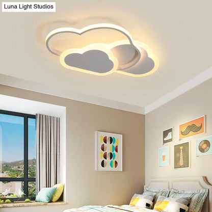 DecorBites™ DecorBites™ Pink Cloud LED Flush Light for Girls' Bedroom Ceiling - Cute Acrylic Cartoon Design