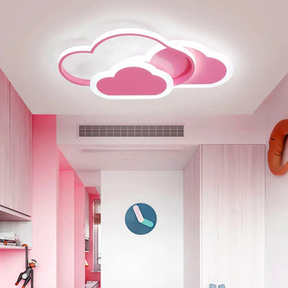 DecorBites™ DecorBites™ Pink Cloud LED Flush Light for Girls' Bedroom Ceiling - Cute Acrylic Cartoon Design