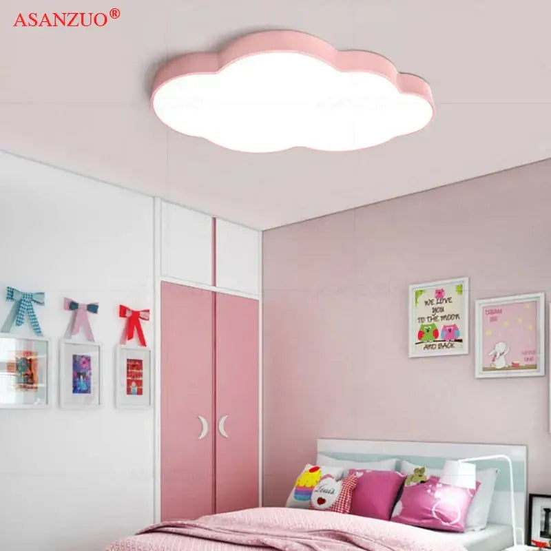 Pink cloud led kids ceiling light fixture by decorbites designed as a playful bedroom ceiling light decorbites cloud led