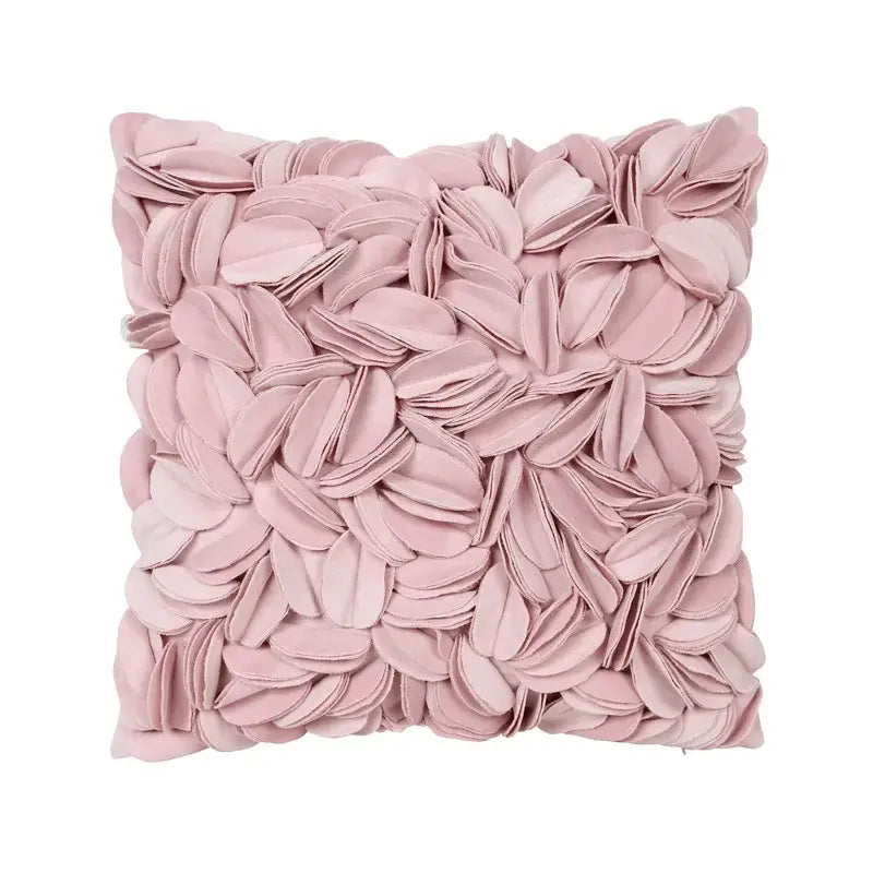 A soft blush pink decorbites daisy sunflower plush pillowcase with textured layered fabric petals for bedroom decor