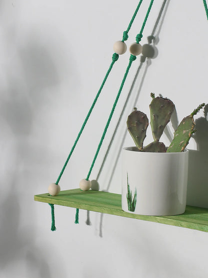 Pink/Green Wooden Wall Shelf for Kids Room